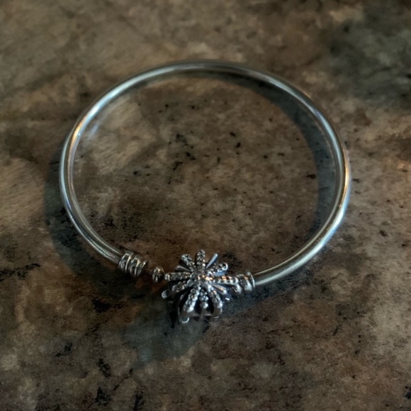 Pandora Silver Limited Edition Fireworks Cz Bangle Bracelet EUC - Picture 2 of 4
